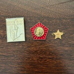1970s USSR Soviet Vintage Russian Lenin Collectible Pin Badges